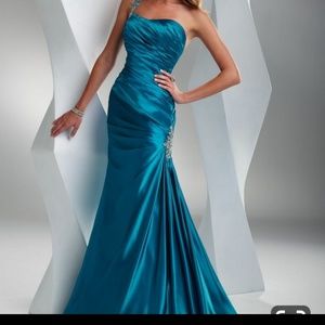 Teal evening gown